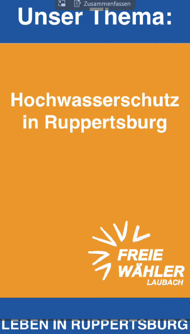 Hochwasserschutz in Ruppertsburg