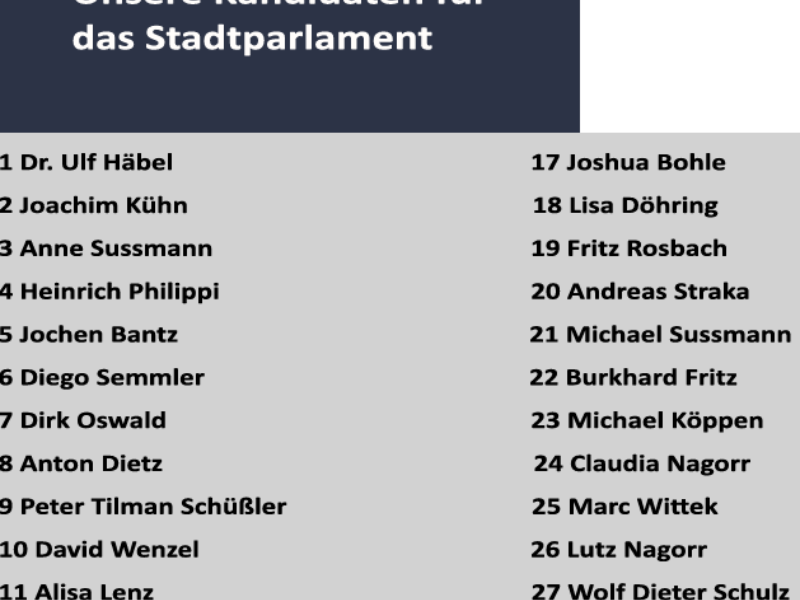 Kandidatenliste vorgestellt